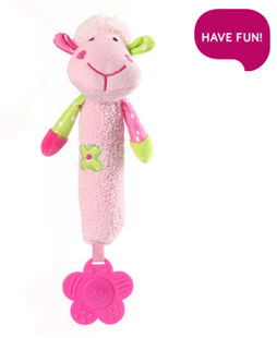 Obrázok Plyšová hračka s pískátkem a hryzátkom Sweet Lambia - ružová