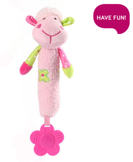 Obrázok z Plyšová hračka s pískátkem a hryzátkom Sweet Lambia - ružová