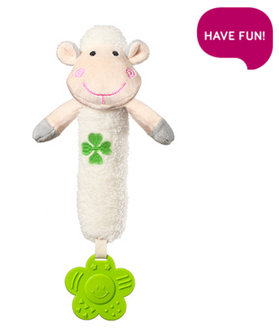 Obrázok z Plyšová hračka s pískátkem a hryzátkom Sweet Lambia - biela