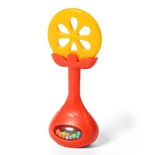 Obrázok BabyOno Edukačná hryzátko s hrkálkou - pomaranč