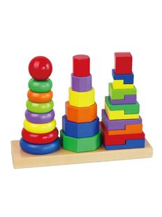 Obrázok Drevené farebné pyramídy pre deti
