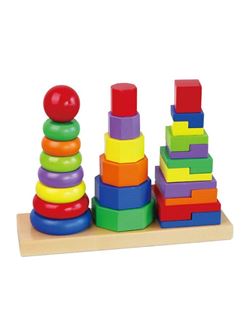 Obrázok z Drevené farebné pyramídy pre deti