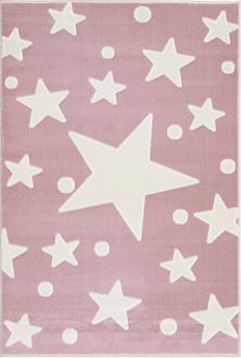 Obrázok z Detský koberec hviezdy - ružová-biela 120x180cm
