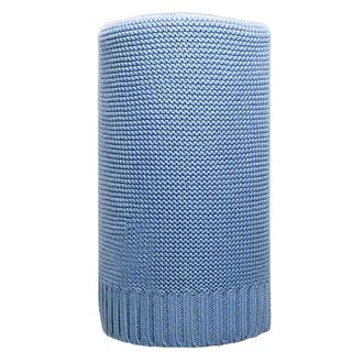 Obrázok z Bambusová pletená deka 100x80 cm modrá