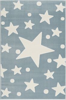 Obrázok z Detský koberec hviezdy - modrá-biela 120x180cm