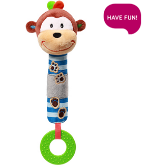 Obrázok z Plyšová hračka s pískátkem a hryzátkom Opička George