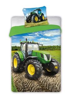 Obrázok z Detské obliečky Traktor - zelený 140x200 cm