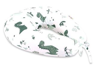 Obrázok z Bavlnený dojčiace vankúš - Dino, zelená, biela