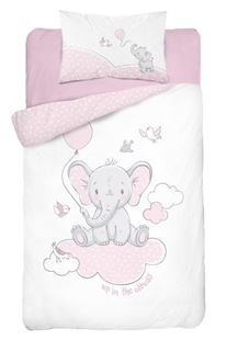 Obrázok Detské obliečky Sloníča na obláčiku - ružové 135x100 cm