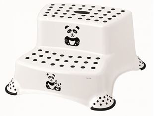 Obrázok Stolička - schodíky s protišmykovou funkciou - Panda, biely