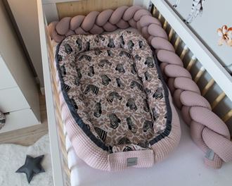 Obrázok z Obojstranné hniezdočko, kokon Vafel, bavlna LUX, 60 x 90 cm - Zebra