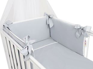 Obrázok Luxusná 3-dielna sada Mantinel s obliečkami Royal Baby - šedá
