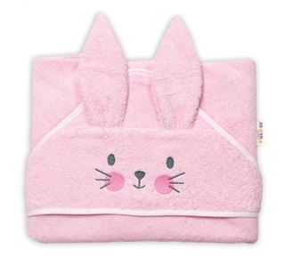 Obrázok z Detská froté osuška s kapucňou 80 x 80 cm, Cute Bunny - ružová, Baby Nellys