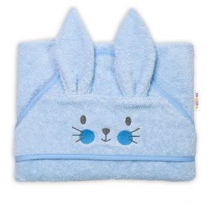 Obrázok Detská froté osuška s kapucňou 80 x 80 cm, Cute Bunny - modrá, Baby Nellys