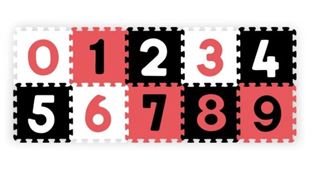 Obrázok z Penové puzzle, podložka - Čísla, 10ks, čierna/červená/biela, BabyOno