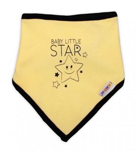 Obrázok Detský bavlnený šatku na krk, Baby Little Star - žltý