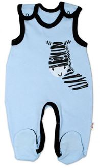 Obrázok z Dojčenské bavlnené dupačky Zebra - modré