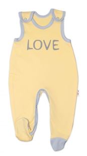 Obrázok Dojčenské bavlnené dupačky Love - žlté