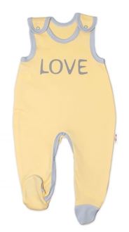 Obrázok z Dojčenské bavlnené dupačky Love - žlté