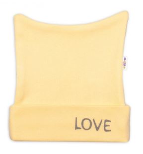 Obrázok Novorodenecká čiapočka, Love - žltá