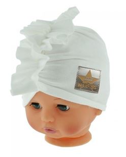Obrázok Jarné / jesenné bavlnená čiapka - turban, biela