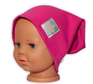 Obrázok Detská funkčná čiapka s dvojitým lemom - tm. ružová