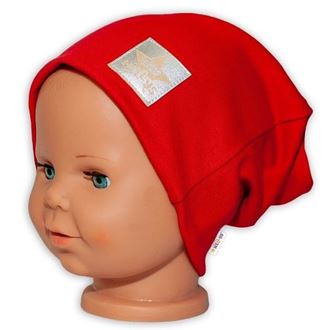 Obrázok z Detská funkčná čiapka s dvojitým lemom - červená