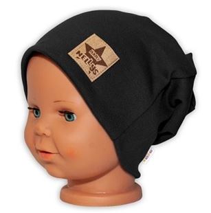 Obrázok Detská funkčná čiapka s dvojitým lemom - čierna