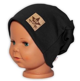 Obrázok z Detská funkčná čiapka s dvojitým lemom - čierna