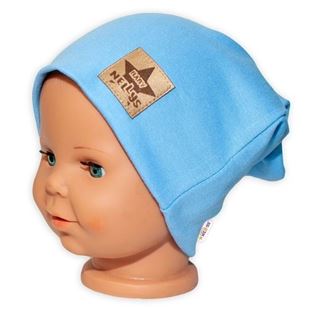 Obrázok Detská funkčná čiapka s dvojitým lemom - sv. modrá