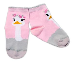 Obrázok Bavlnené ponožky Pštros - svetlo ružové
