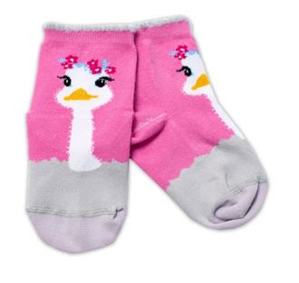 Obrázok z Bavlnené ponožky Pštros - tmavo ružové