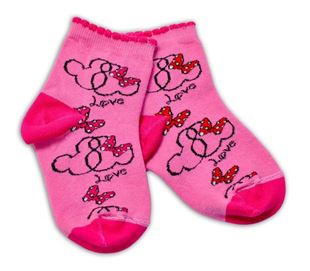 Obrázok Bavlnené ponožky Minnie Love - tmavo ružové