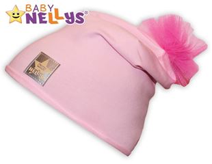 Obrázok Bavlnená čiapočka Tutu kvetinka Baby Nellys ® - sv. ružová, 48-52, 2-8rokov
