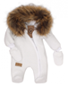 Obrázok z Z&amp;Z Zimná kombinéza s kapucňou a kožušinou + rukavičky, biela