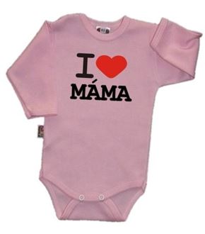 Obrázok z Baby Body dl. rukáv Kolekcia I Love Mama, ružové