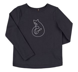 Obrázok Dievčenské tričko s dlhým rukávom Mačka Čierna