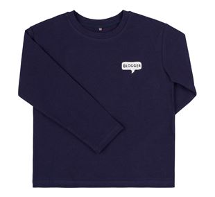 Obrázok Tričko s dlhým rukávom Blogger Modrá