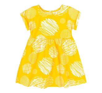 Obrázok z Dievčenské letné šaty s krátkym rukávom Kruhy Žltá