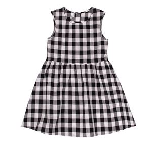 Obrázok Dievčenské kárované šaty Čierno-biela