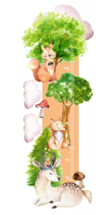 Obrázok Meter na stenu - Lesné Zvieratká Oranžová