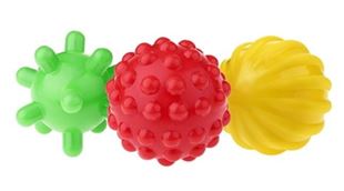 Obrázok Edukačné farebné loptičky 3ks v balení - zelený/červený/žltý