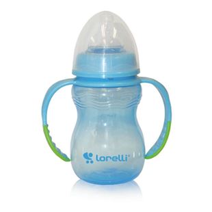 Obrázok Fľaša Lorella na kŕmenie s uškami 250 ml BLUE