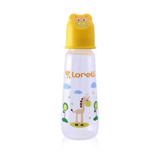Obrázok Dojčenská fľaštička Lorella 250 ml s vekom v tvare zvieraťa YELLOW