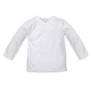 Obrázok Detské tričko s dlhým rukávom na zapínanie Biela