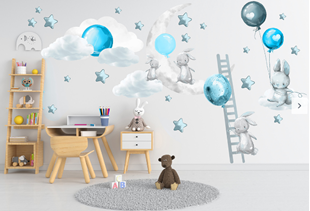 Obrázok Zajačikov, balóniky, rebrík a nechtík Modrá