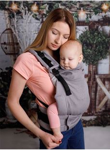 Obrázok Kinder Hop Rastúce ergonomické nosítko Multi Grow Little Herringbone Grey 100% bavlna, žakár