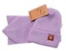 Obrázok z Pletená čiapka so šálom a rukavičky 3v1, STAR - fialová