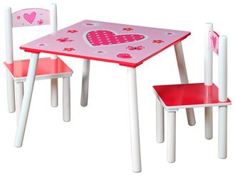 Obrázok z Detský stôl s stoličkami ružový