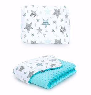 Obrázok Detská deka s vankúšom Hviezdy 2 Minky 75x100 cm - rôzne varianty